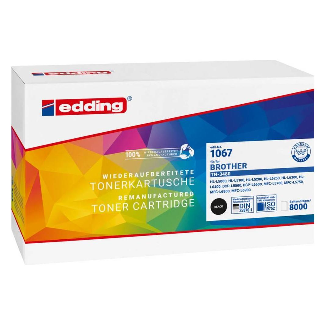 Edding Toner 18-1067 wie Brother TN-3480 schwarz - Tonereinheit (BK) (18-1067)