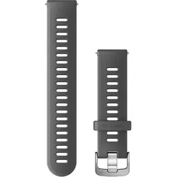  Schnellwechsel-Armbänder (20 mm) Dunkelgrau Edelstahl-Teile in Silber 