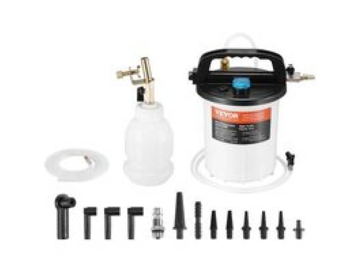 VEVOR Bremsenentlüfter Set 3 L Bremsflüssigkeitsabsauger mit 1 L Siphon-Nachfüllflasche und 13 Schlauchverbindern, komplettes Bremsflüssigkeitsentlüfter mit verlängertem Silikonschlauch und Griff