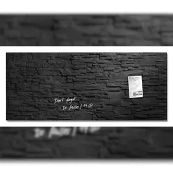 Sigel GL249 Glas-Magnettafel / Magnetboard Artverum, 55x130 cm, Design Schiefer-Stone