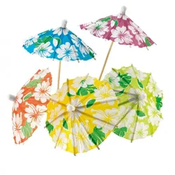 24 Eis-/Papierschirmchen `Hawaii` 10 cm