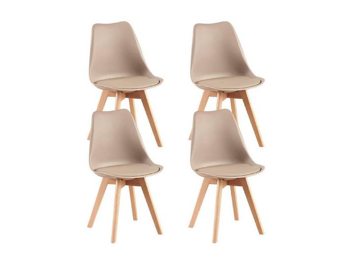LuxusKollektion Esszimmerstuhl Esszimmerstuhl skandinavisch gepolstert 4er set Helles Khaki
