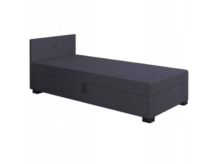TAPCZANY24 - Boxspringbett Lola 90x200 cm mit Schaumstoff Matratze Bett mit Matratze, Polsterbett mit Bettkasten, Gepolstertes Einzel Bett, Schlafsofa - Dunkelgrau
