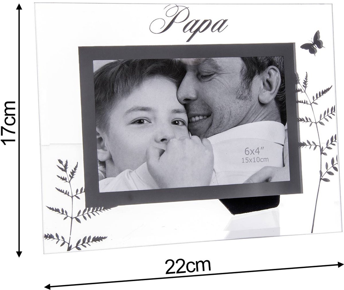 Zilveren Fotolijst Glas 22x17cm - Stijlvolle Fotokader voor Moederdag