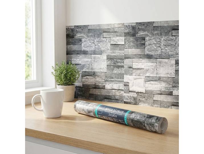 Klebefolie in Backsteinoptik, 45 x 200 cm, grau