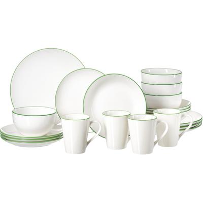 Kombiservice RITZENHOFF & BREKER "Adela", grün, 20 Stk., Porzellan, Geschirr-Sets, Kombiservice, aus Porzellan für 4 Personen