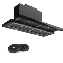 Mariana 90 Neo Flachschirmhaube 491 m3/h Ab-/Umluft LED EEK C Schwarz