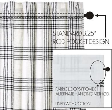 VHC Brands Black Plaid Valance 19x72 - M