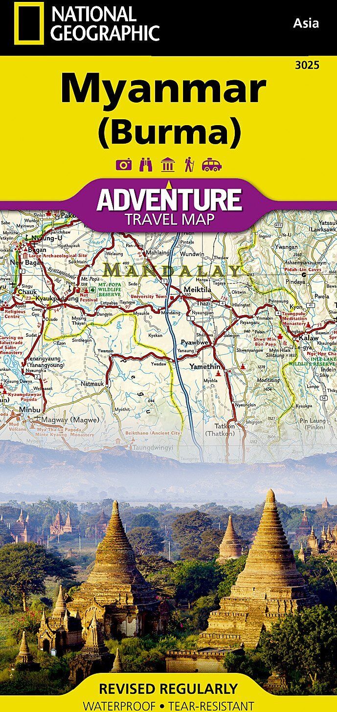 Carte routière - Myanmar   National Geographic