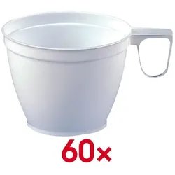 Papstar 60 Einweg-Kaffeetassen 180 ml weiß weiß, 6 cm