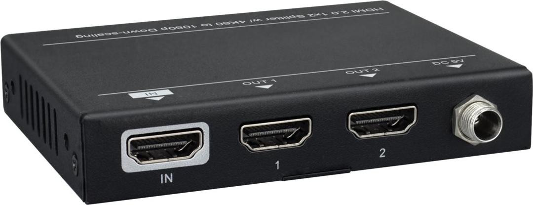 VivoLink VLHDMISP1X2 HDMI Splitter, 2x HDMI, 1.4/2.0, 3840 x 2160 pixels, zwart, metaal