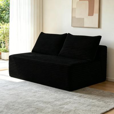 Dovelina 58-inch 2 seat median longue with plush black velvet cup holder flexible matching mainly