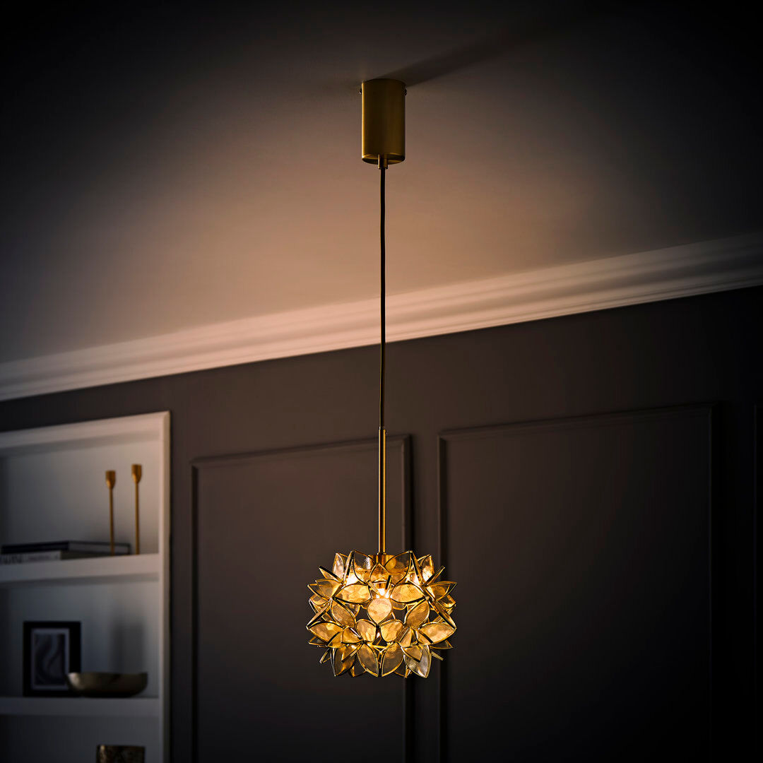 Fairmont Park Allissia 1 - Light Brushed Gold Pendant Clear