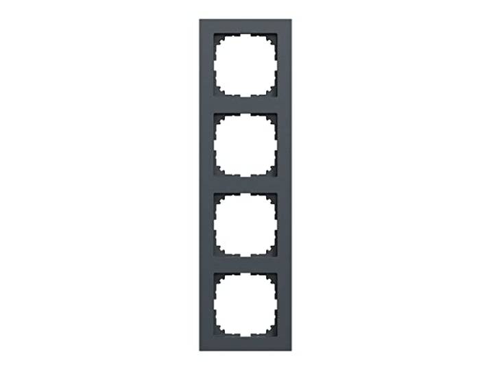 Schneider Electric Merten MEG4040-3614 M-Pure frame 4-voudig voor stopcontacten en schakelaars, antraciet