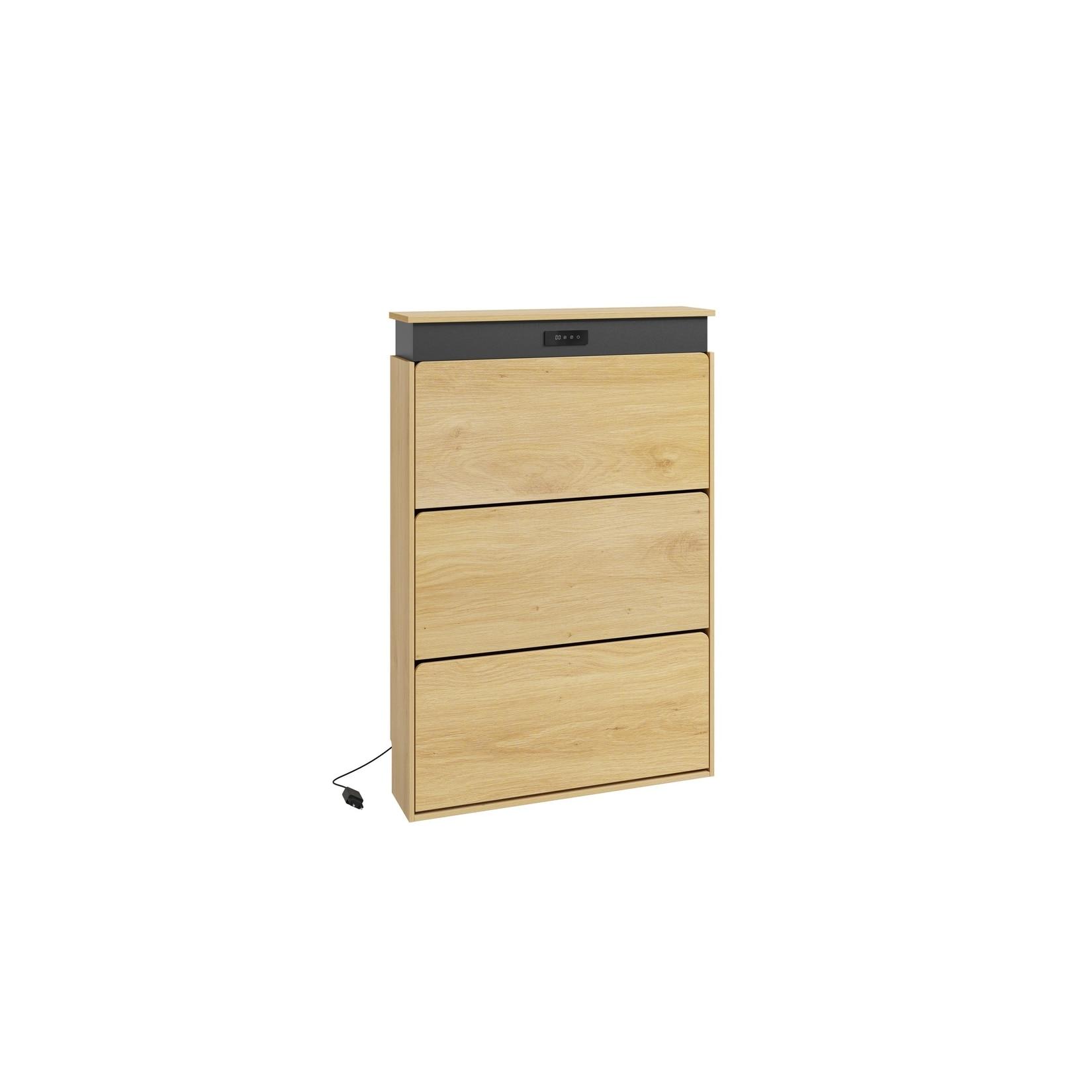 SoBuy Schuhschrank mit 3 Türen, Schuhkipper und Schuhregal 78x19x115,4cm Nordisch