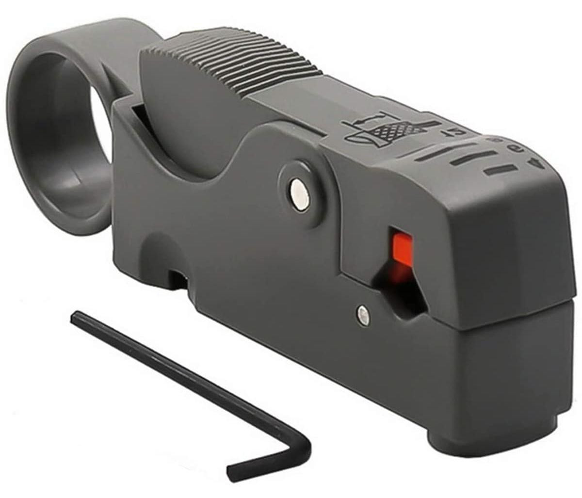 Selius Roterende Coaxiale Kabel Stripper en Cutter Tool voor RG6, RG59/62 en RG58