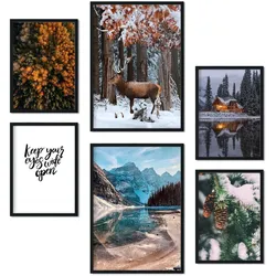 POSTER Set Mit 6 Gefrorener See A3 & A4 Rahmenlos