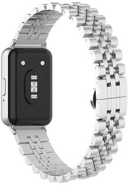 Everyday Crate Honor Watch X5 Stainless Steel Watch Band Five Bead Metal Watch Strap With Butterfly Clasp silver