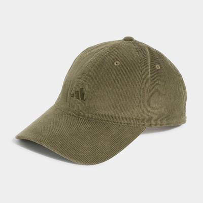 Baseball Cap ADIDAS PERFORMANCE "DAD CAP, CORD", Damen, grün (olive strata, night cargo), Obermaterial: 100% Baumwolle, Caps, für Erwachsene, im sportlichen Stil