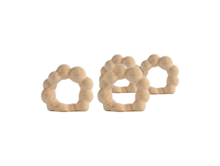 Byon Rond de serviette Porto lot de 4 Beige