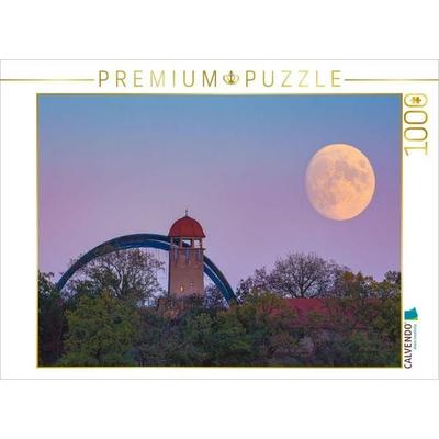 CALVENDO Puzzle Vollmond über dem Bergzoo | 1000 Teile Lege-Größe 64 × 48 cm Foto-Puzzle für glückliche Stunden