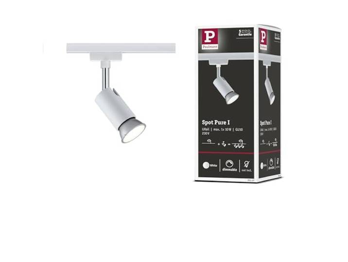 Spot sur rail Paulmann URail « Pure I »\, max. 1x10 W\, GU10\, blanc/chrome