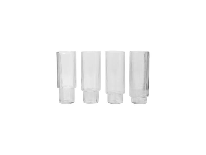 Ferm Living - Verre long drink Ripple - Transparent - Verre soufflé bouche - Designer Trine Andersen