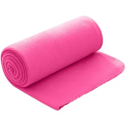 wometo Polar Fleecedecke 130x160 OEKO-TEX ca. 400g Gewicht, mit Antipilling & Kettelrand - Farbe pink