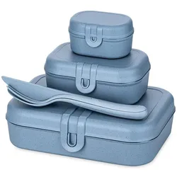 Koziol Lunchbox Pascal Ready 4-teilig, Blau, Lunchbox, Blau