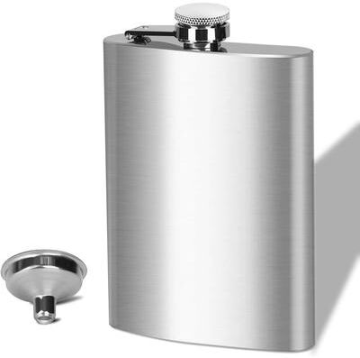 Inspired Finds LMETJMA Stainless Steel Hip Flask With Screw Cap And Funnel For Easy Pouring 1oz
