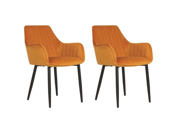 STUHL 2er-Set Samtstoff orange Wellston