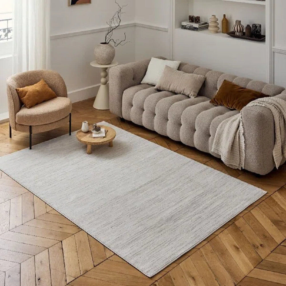 THE RUGS Carmel Modern Striped Cream/Beige Area Rug Cream/Beige Rectangle 160 x 230 cm