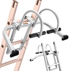 VEVOR Leiterstabilisator, 2-in-1-Abstandshalterhaken für Verlängerungswandleitern, Zubehör für Dachfirstleitern horizontal/vertikal, T-Stange mit Stahl-Gummi-Griff, schneller Zugang zu steilen Dächern