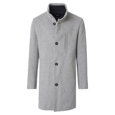 Langjacke VENTI "VENTI Mantel uni", Herren, Gr. 48, grau, 65% Polyester, 30% Wolle, 5% Andere Fasern, Jacken Langjacke