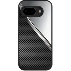 Nivocase Handyhülle für Google Pixel 9a Hülle NIVOpure Case Schwarz Carbon Metall Stahl (Google Pixel 9a), Smartphone Hülle, Silber, Schwarz