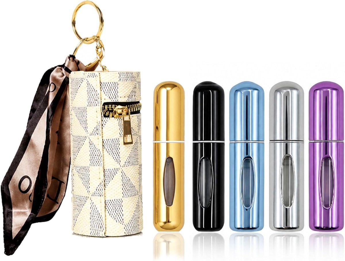 Set van 5 navulbare parfumverstuivers voor onderweg, lekvrije mini parfumflesjes