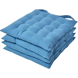 STUHLKISSEN 4er-Set blau 40/40/6,5 cm