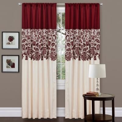 "Lush Decor Red Faux Silk 84-inch Estate Garden Curtain Panel - 54""w x 84""l"