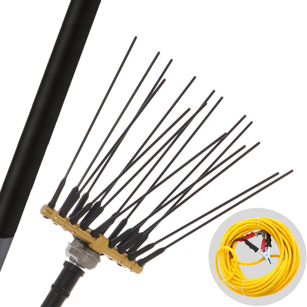 Elektrischer Akku-Olivenrüttler Lisam Swing - mit 8 + 8 Zinken aus Kohlenstofffaser - 240 cm - fester Schaft