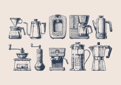 Inspire Picks Minimalist Coffee Wall Art Canvas Skeleton Coffee Bar Decor For Modern Kitchens 18 30x42cm Unframed