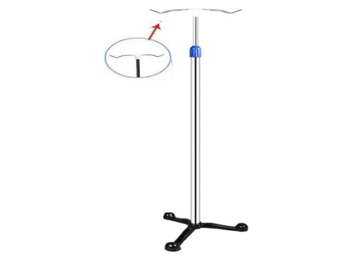 Verstellbarer Infusionsständer aus Edelstahl stabil Infusionstropfständer mit 2 Haken, 3-Bein-Basis, höhenverstellbar, medizinischer Infusionsständer