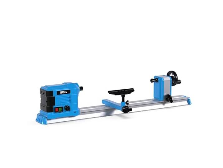 Güde Drechselmaschine GDM 600 (Getriebemotor 550 W, 800-3000 1/min, Softstarter, variable Geschwindigkeit, M18-Gewinde, Körnerspitze, Reitstock, Werkzeugauflage, für Werkstücke bis 600 mm/ø 250 mm)