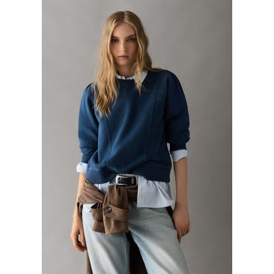 Strickpullover PEPE JEANS "Sweatshirt BELIT", Damen, Gr. M, blau (admiral blau), 85% Baumwolle, 15% Polyester, Pullover Strickpullover