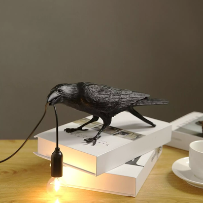 HomeDecorAndMore LLC Stylish & Fun Black Raven Bird Crow Lamp Sitting
