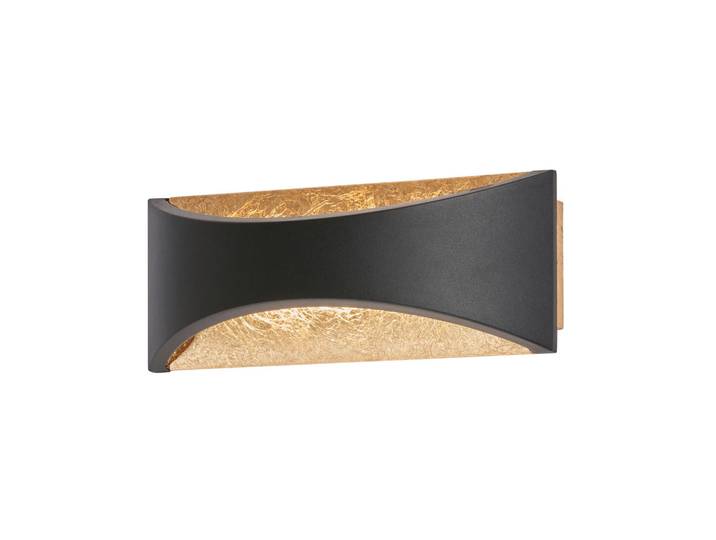 Led-Wandleuchte Rio, Schwarz, Goldfarben, Metall, 22.5x9 cm, Lampen & Leuchten, Innenbeleuchtung, Wandleuchten