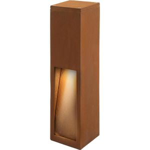 SLV Wegeleuchte Rusty Slot 50, braun, mit 230 V Netzstrom, Pollerleuchte, LED, IP55 Strahlwasserschutz, Höhe 50 cm