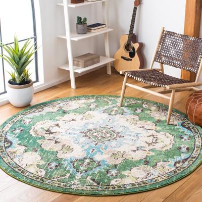 SAFAVIEH Madison Efrosina Boho Medallion Distressed Rug