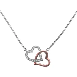 Zeeme Silber Collier 925 Silber Herz Zirkonia