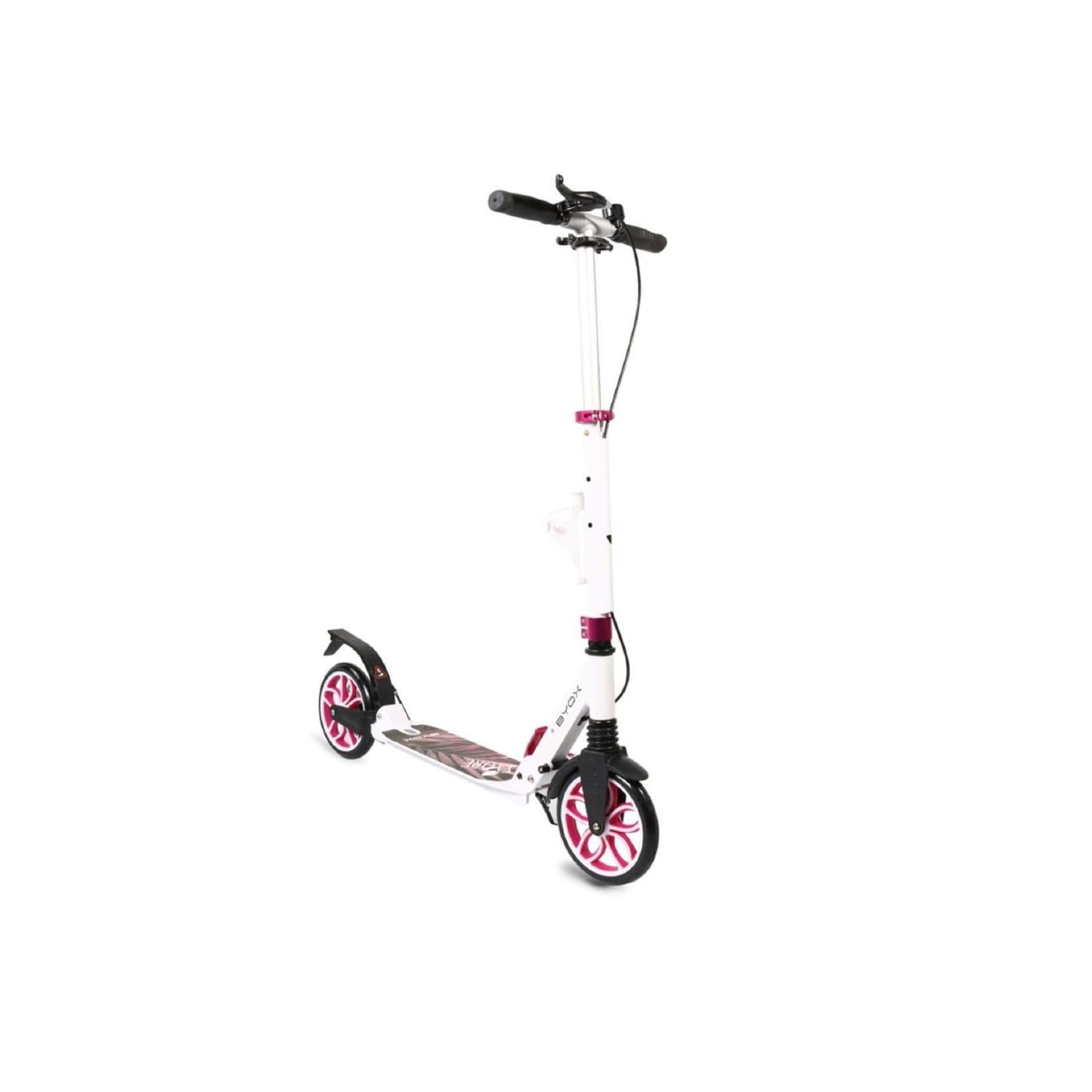 Byox Kinderroller Fiore klappbar Stoßdämpfer Flaschenhalter Bremse bis 100 kg pink