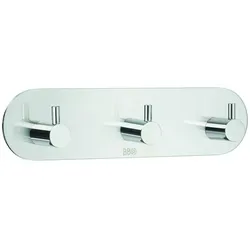 Smedbo Design Dreierhakenleiste in Edelstahl verchromt, Selbstklebend BK1103